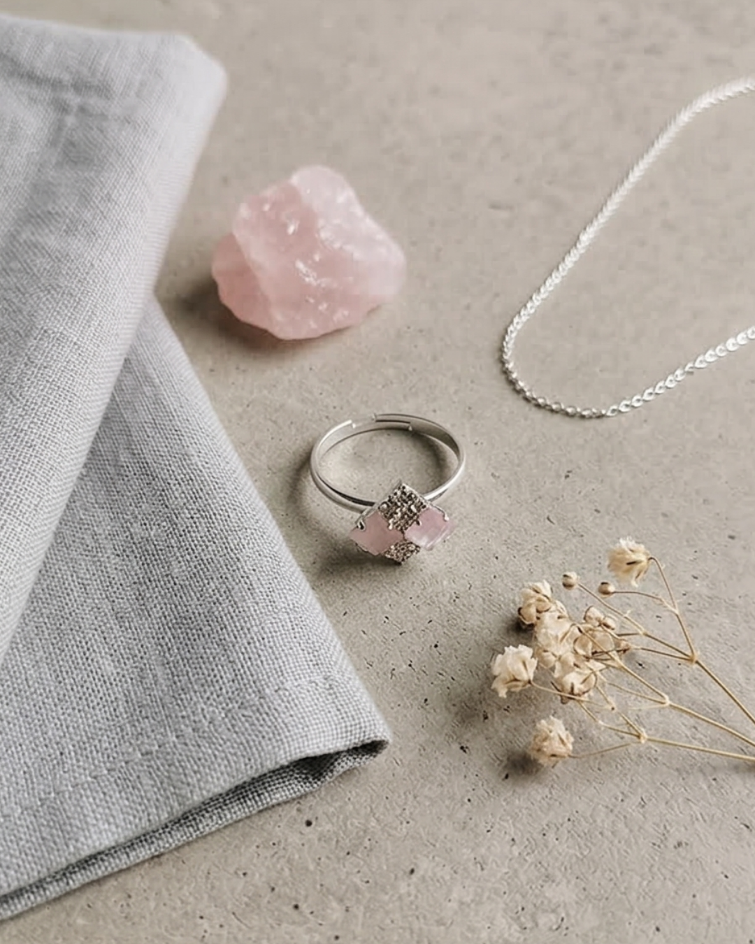 Adjustable Pink & Clear Rhombus Cluster Ring - Image 3