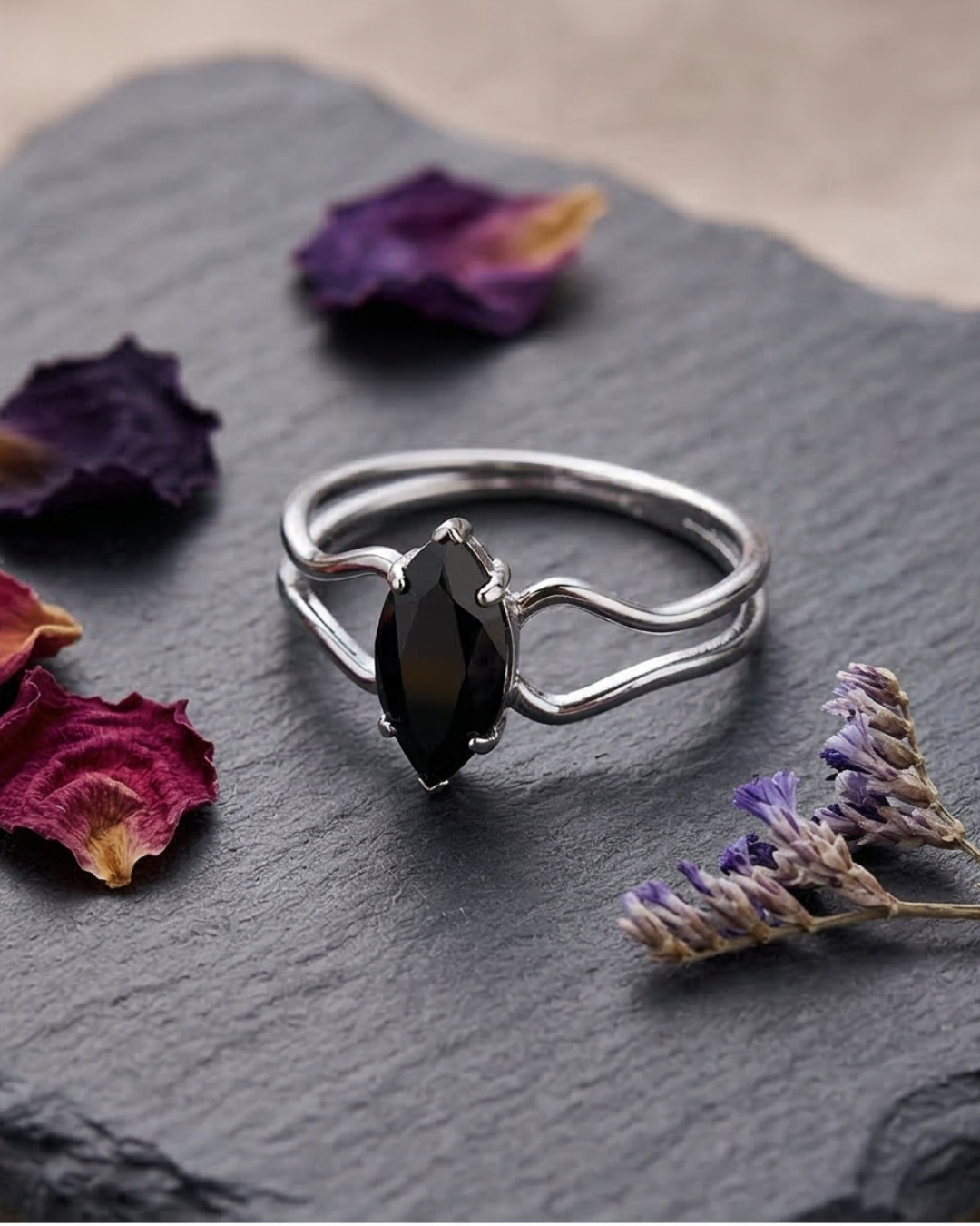 Midnight Black Stone Ring - Image 2