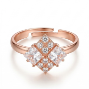 Rose Gold Rhombus Cluster Ring