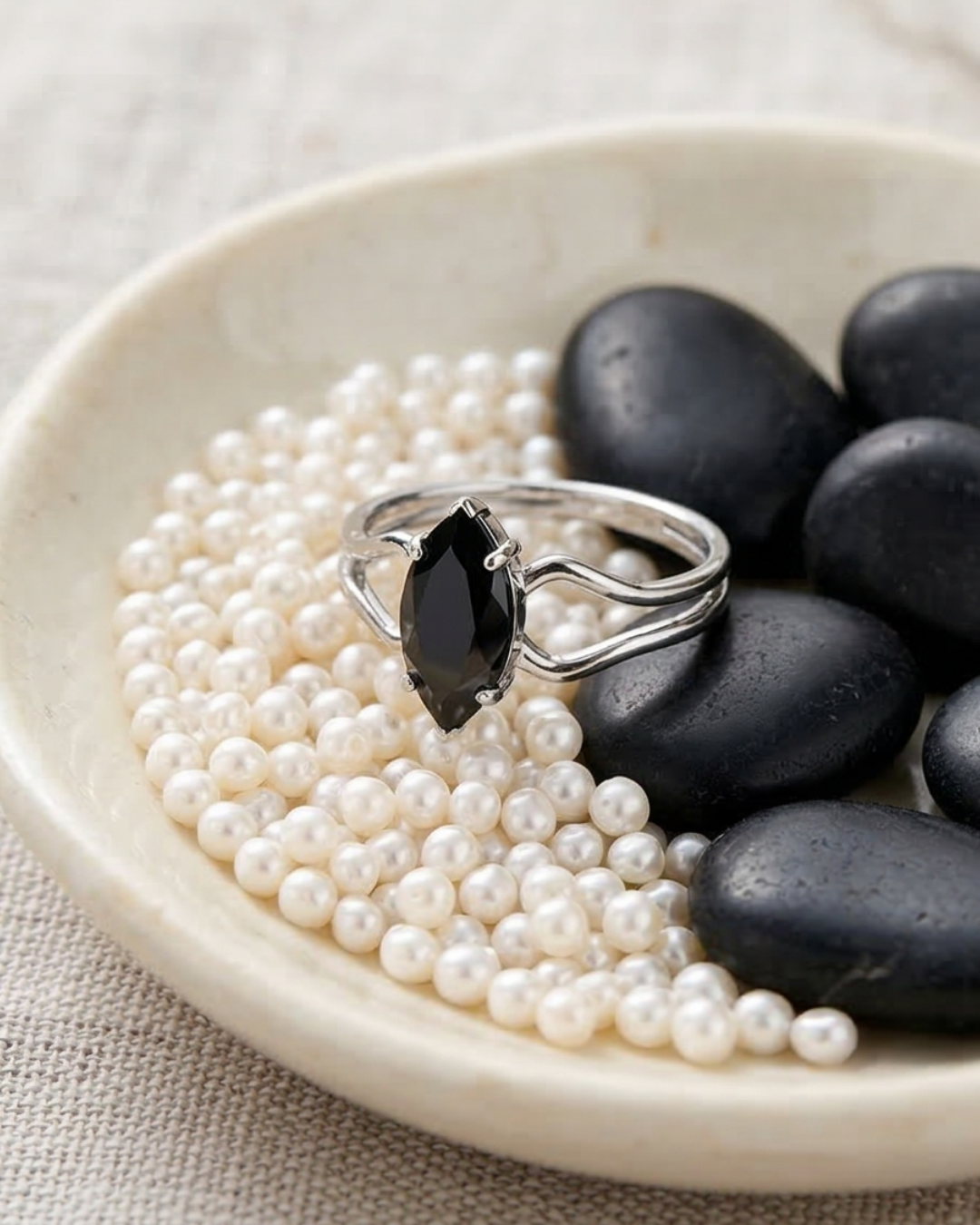 Midnight Black Stone Ring - Image 3