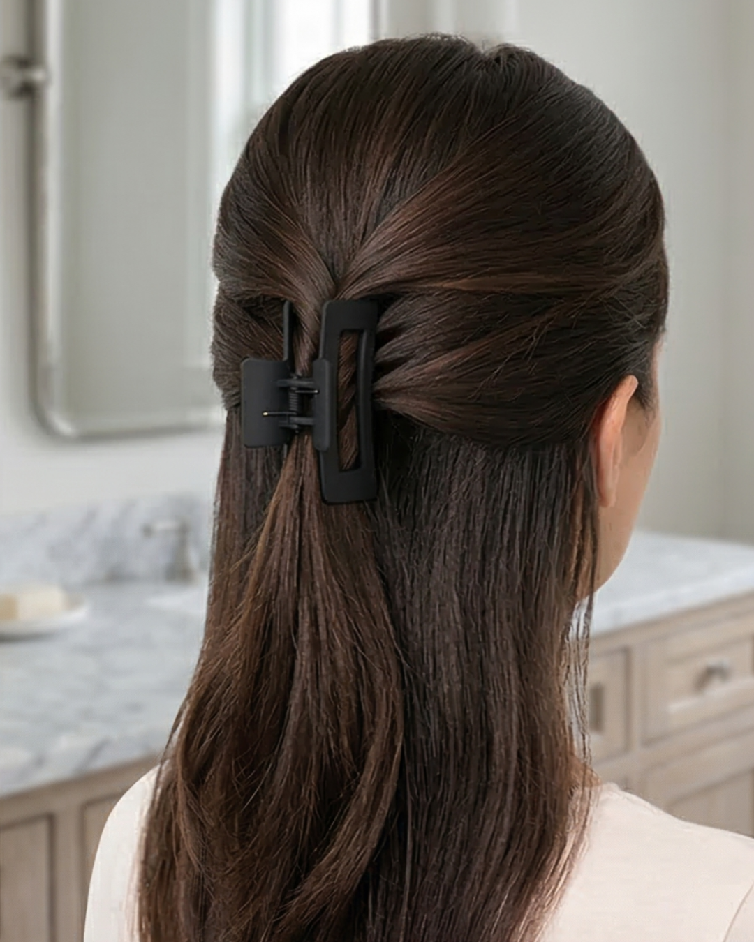 Large Matte Rectangular Clip for Hair - Image 4