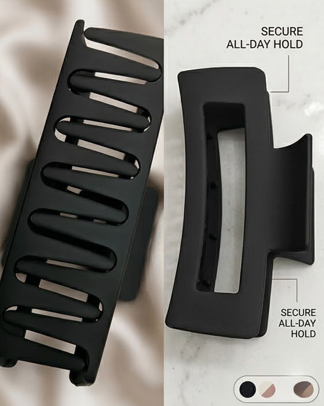 Large Matte Rectangular Clip for Hair - Image 5