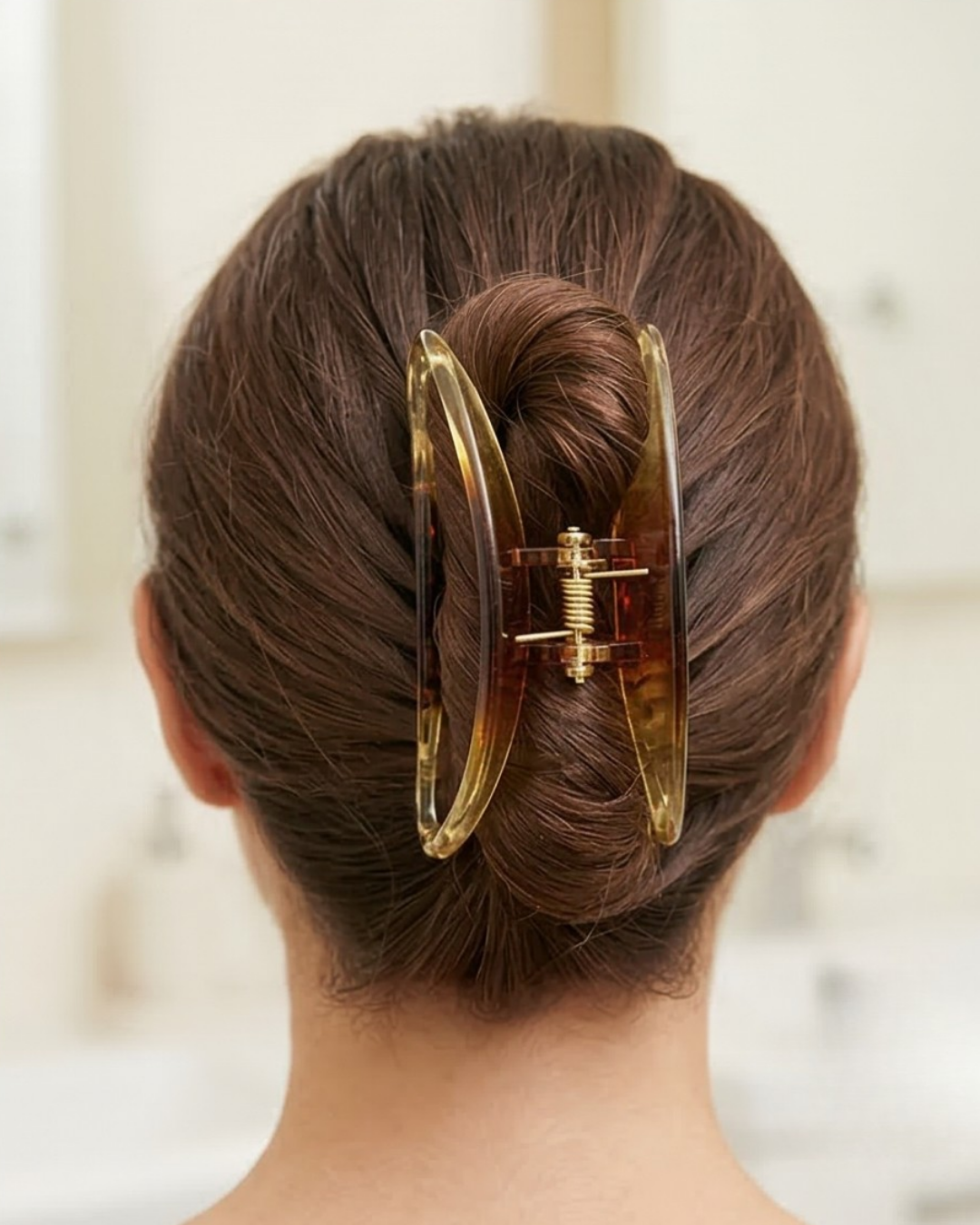Transparent Half-Moon Crescent Hair Clip - Image 2