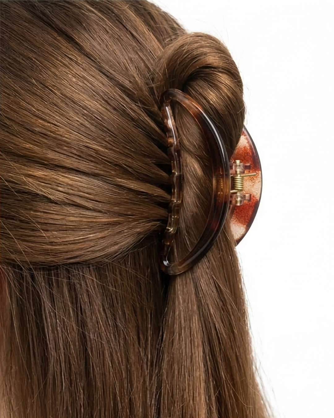 Transparent Half-Moon Crescent Hair Clip - Image 4