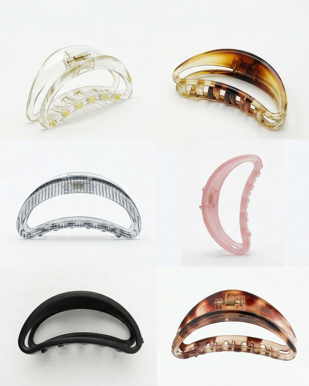 Transparent Half-Moon Crescent Hair Clip