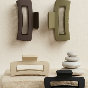 Large Matte Rectangular Clip for Hair