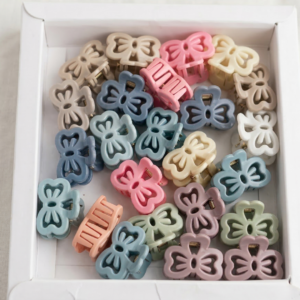 Mini Matte Bow Claw Clips Set
