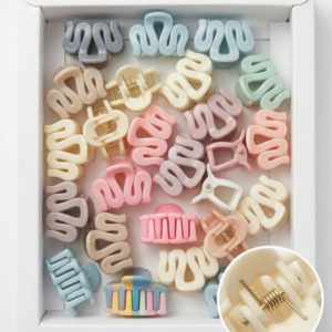 Mini Matte Zig-Zag Wave Claw Clips Set