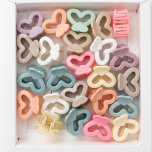 Mini Matte Heart-Shaped Claw Clips Set